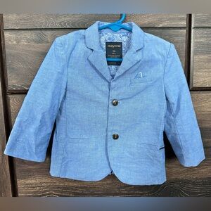 🐰 Mayoral Linen Blue 12m Blazer